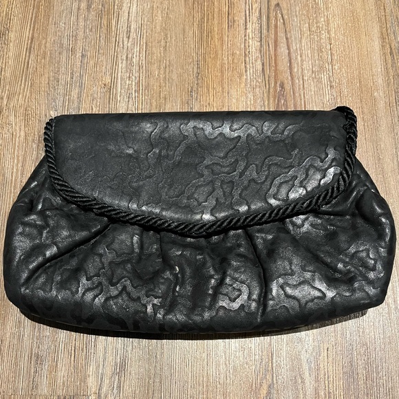 Saks Fifth Avenue Handbags - SAKS FIFTH AVENUE made in Italy black clutch